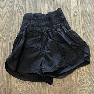 FP Movement The Way Home Shorts High-Rise Smocked Waistband Pull-On Black Sz XS